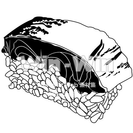 さば寿司のシルエット素材 W-005172