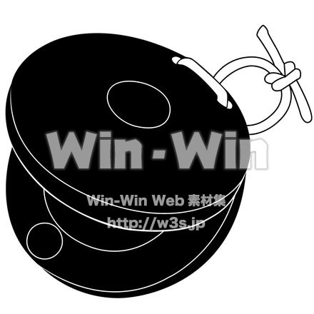 カスタネットのシルエット素材 W-005167