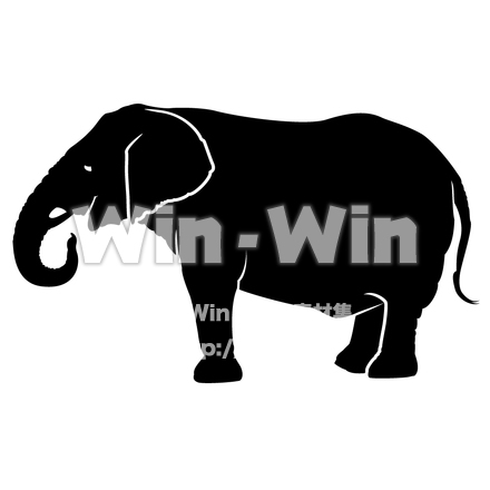 ゾウのシルエット素材 W-004144