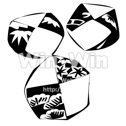 お手玉のシルエット素材 W-004692