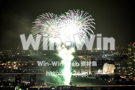 川崎市制記念多摩川花火大会の写真素材 W-005104