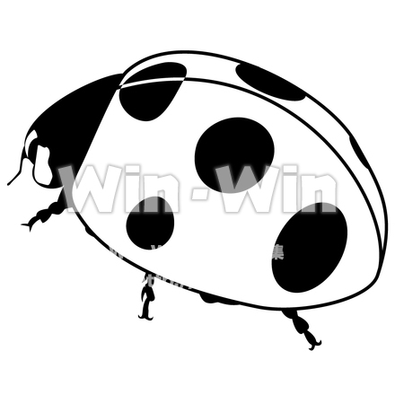 てんとう虫のシルエット素材 W-004141