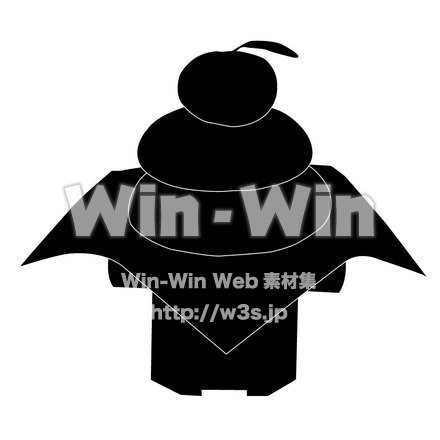 鏡餅のシルエット素材 W-004130