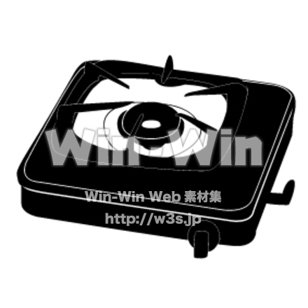 コンロのシルエット素材 W-005790