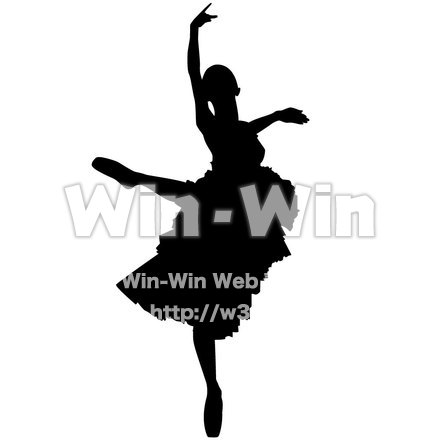 バレリーナのシルエット素材 W-005175