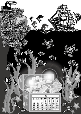 2018年8月カレンダー D-004952 のカレンダー