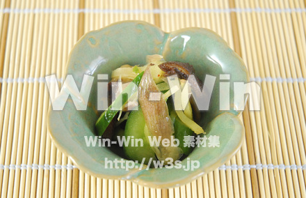 きゅうりとみょうがの酢の物の写真素材 W-004543