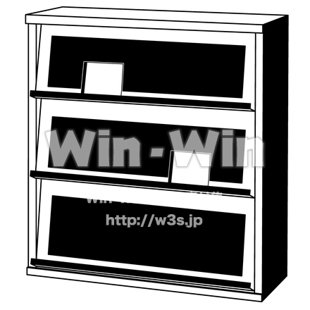 本棚のシルエット素材 W-004147