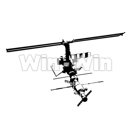 衛星のシルエット素材 W-005437