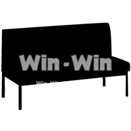 ソファーのシルエット素材 W-005993