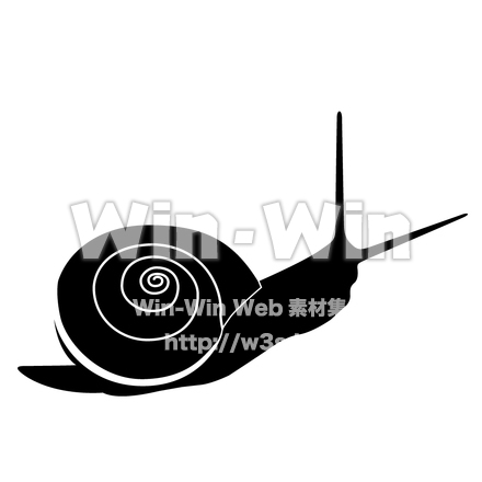 かたつむりのシルエット素材 W-005447