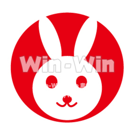 うさぎロゴのシルエット素材 W-004179