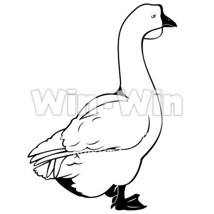 アヒルのシルエット素材 W-004140