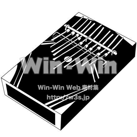 カリンバのシルエット素材 W-005188