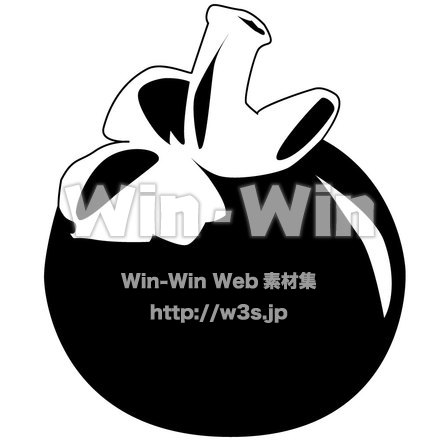 柿のシルエット素材 W-004154