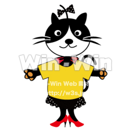 ハイヒールねこのCG・イラスト素材 W-004174