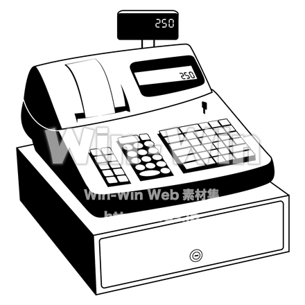 レジスターのシルエット素材 W-004139