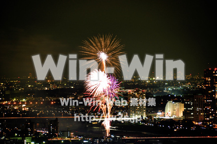 川崎市制記念多摩川花火大会の写真素材 W-005106