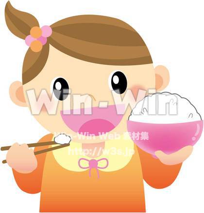 ごはんを食べるのCG・イラスト素材 W-005373