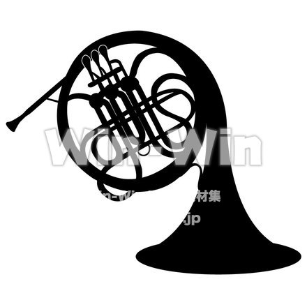 ホルンのシルエット素材 W-004127