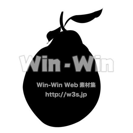 デコポンのシルエット素材 W-004694