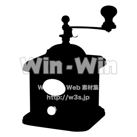 コーヒーミルのシルエット素材 W-005462