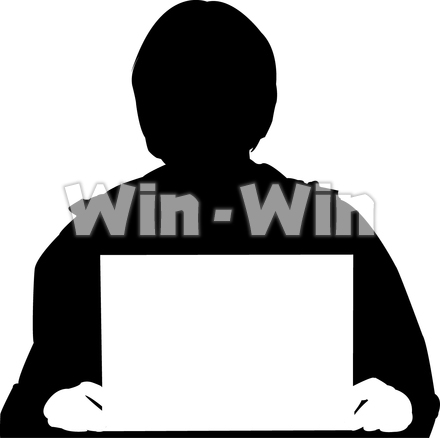 お題を出す男性のシルエット素材 W-005990