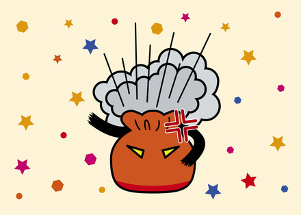 ことわざシール「堪忍袋の緒が切れる」 D-004229 のその他