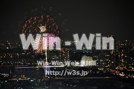 川崎市制記念多摩川花火大会の写真素材 W-005108