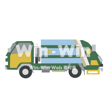 ゴミ収集車のCG・イラスト素材 W-005697