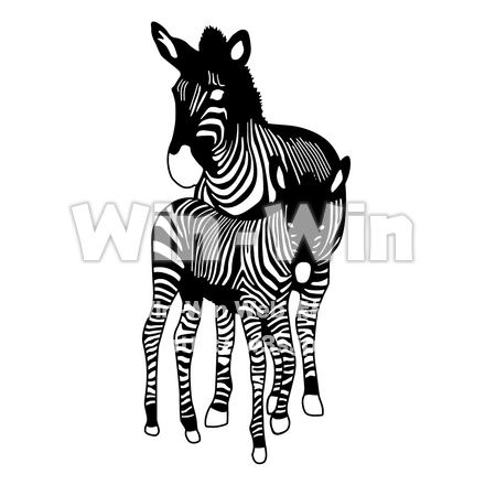 シマウマの親子のシルエット素材 W-005465