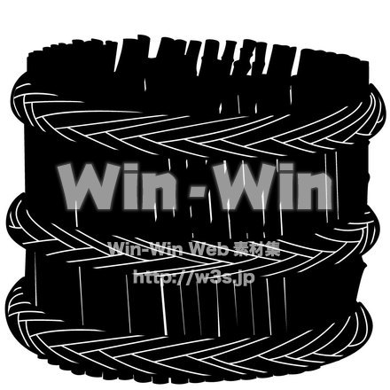 柿渋作り道具のシルエット素材 W-005180