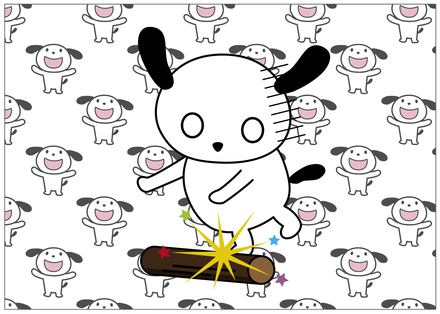 ことわざシール「犬も歩けば棒にあたる」 D-004146 のその他