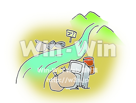 汚れた川のCG・イラスト素材 W-005771