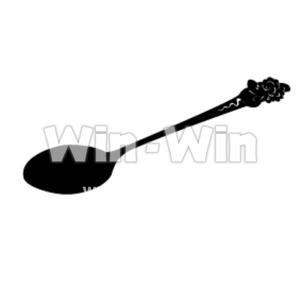 スプーンのシルエット素材 W-004653