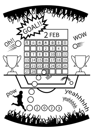 サッカーカレンダー D-006501 のカレンダー