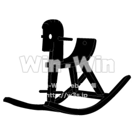 木馬のシルエット素材 W-006587