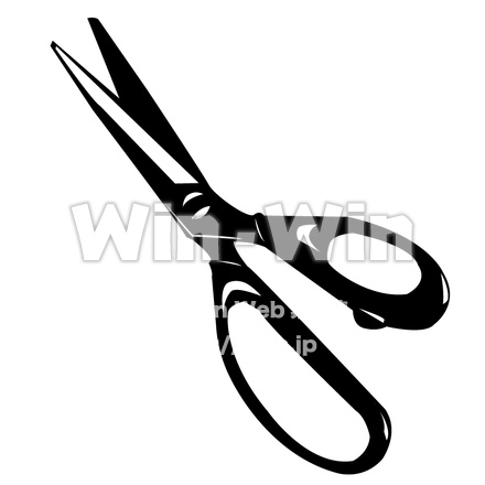キッチンはさみのシルエット素材 W-006551