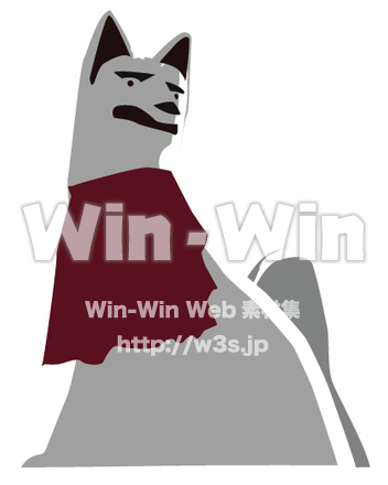 キツネの石像のCG・イラスト素材 W-006625
