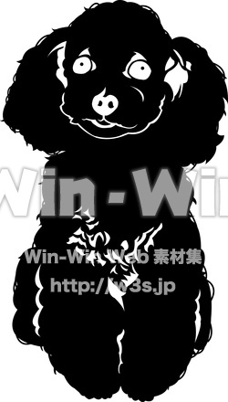 子犬のシルエット素材 W-006553