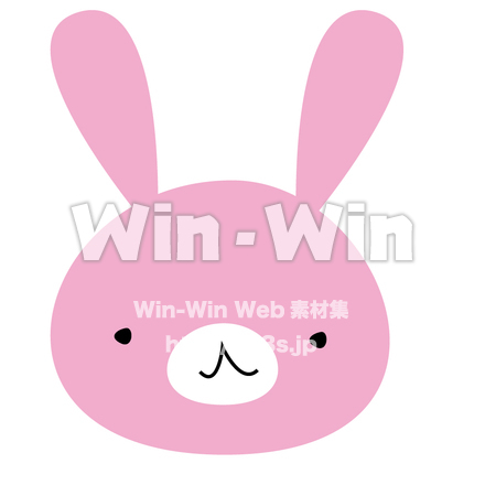 うさぎ　顔のCG・イラスト素材 W-006293