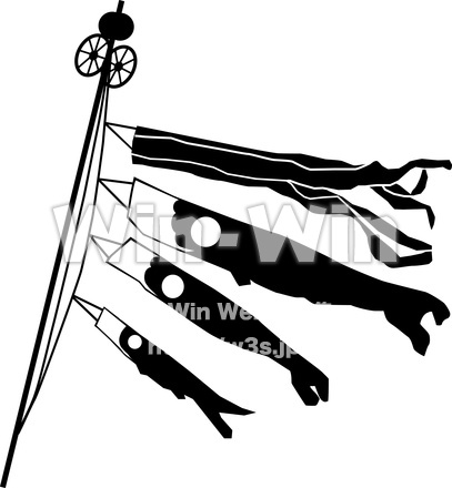 こいのぼりのシルエット素材 W-006533