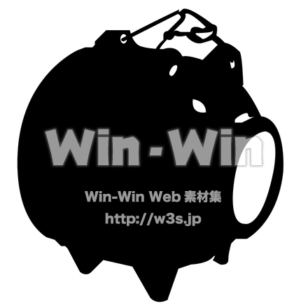 蚊やりブタのシルエット素材 W-006065