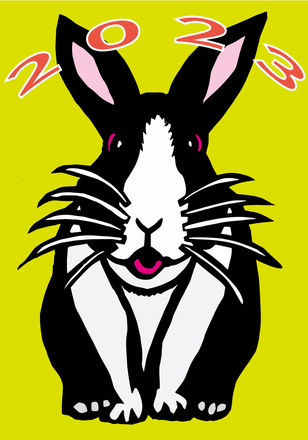 干支うさぎ D-006474 のポストカード・DM