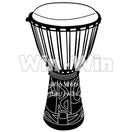 楽器ジャンベのシルエット素材 W-006258