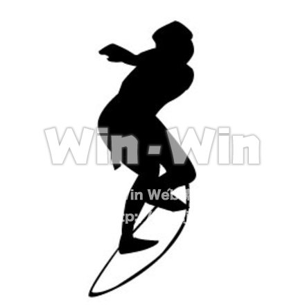 サーフィンのシルエット素材 W-006387