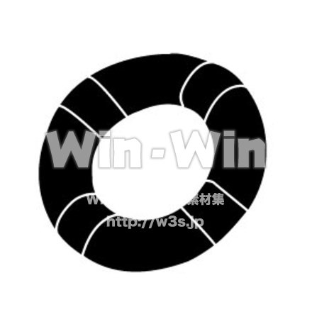 浮き輪のシルエット素材 W-006439