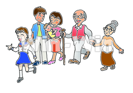 家族のCG・イラスト素材 W-007602