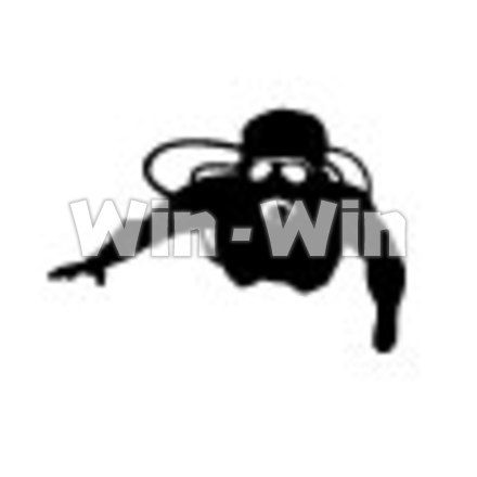 ダイバーのシルエット素材 W-006401