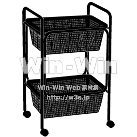 ワゴンのシルエット素材 W-006073